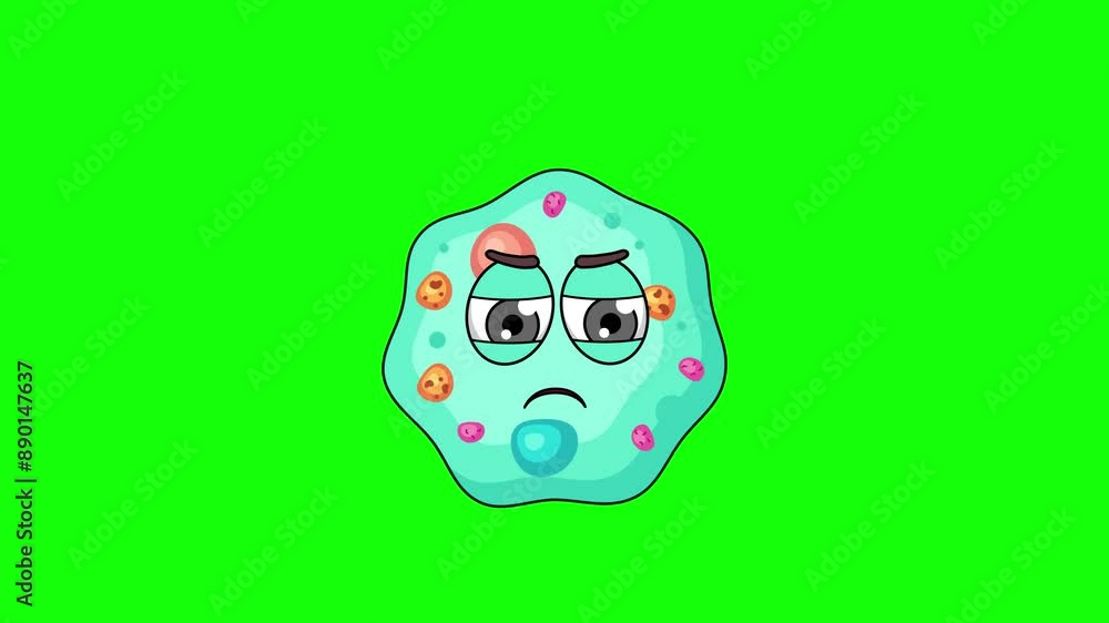 Angry emoticon of amoeba character, loop animation emoji Angry emoticon of amoeba character, loop animation emoji