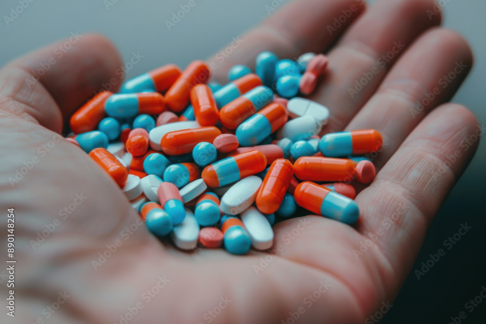 hand holding pills hand holding pills