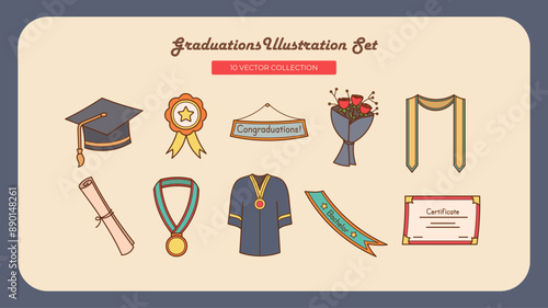 Graduation Illustration Set