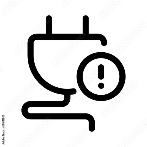plug error icon with line style, perfect for user interface projects