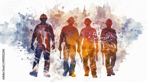 Colorful Construction Crew: A Vibrant Tribute to Hard Work, Happy Labor Day