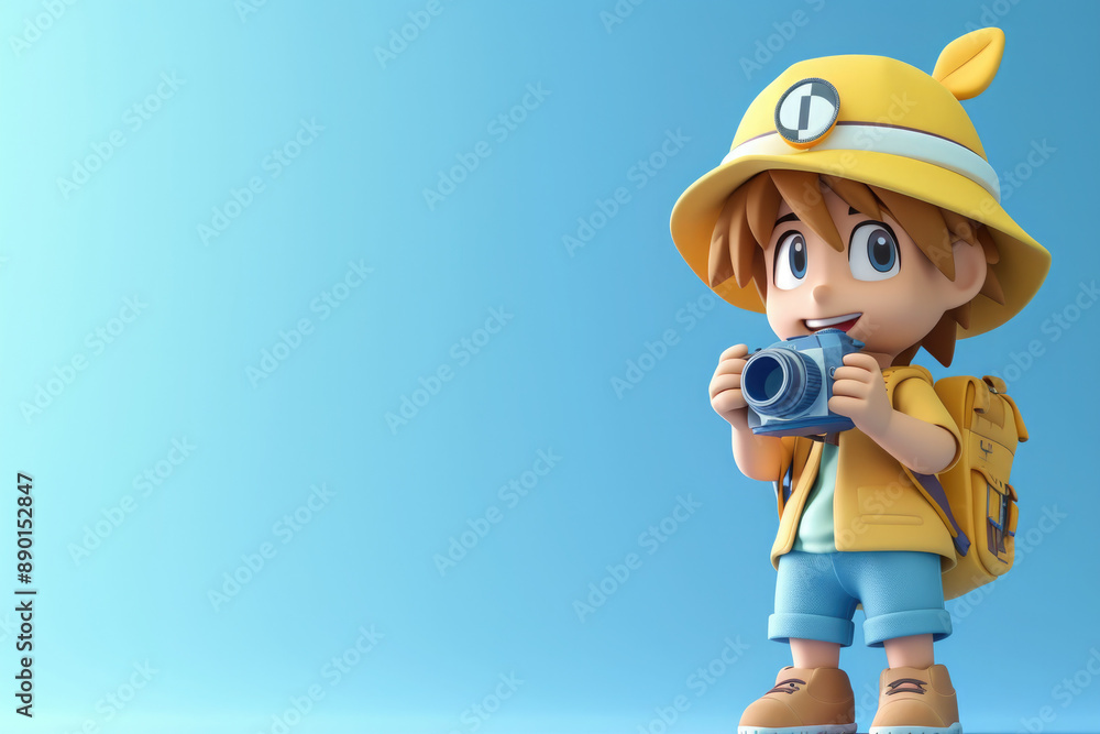 Cartoon people are posing for a picture, World photography day Cartoon people are posing for a picture, World photography day