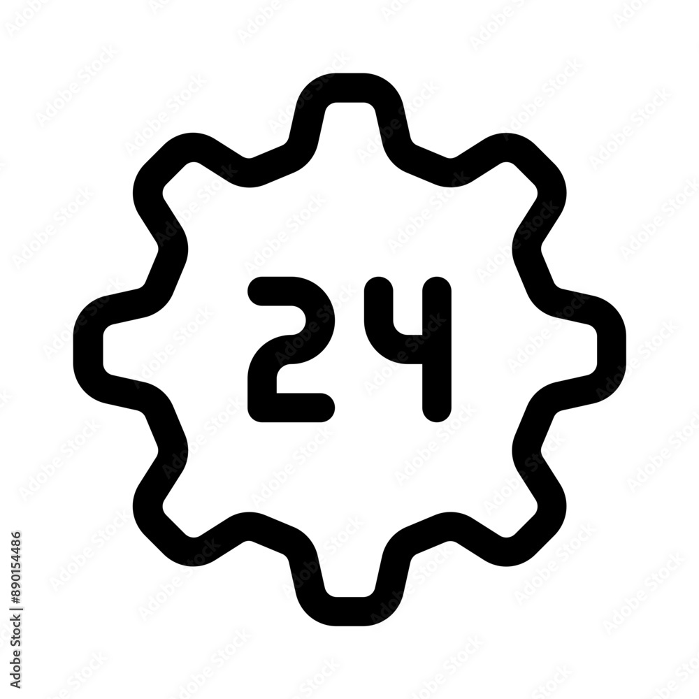 24 hours services icon with line style, perfect for user interface projects 24 hours services icon with line style, perfect for user interface projects