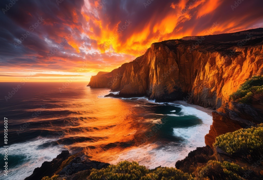 majestic sunrise painting over rugged cliffs ocean view, landscape, nature, sky, horizon, rocks, seascape, coastal, dawn, sunlight, morning, dramatic, beauty majestic sunrise painting over rugged cliffs ocean view, landscape, nature, sky, horizon, rocks, seascape, coastal, dawn, sunlight, morning, dramatic, beauty