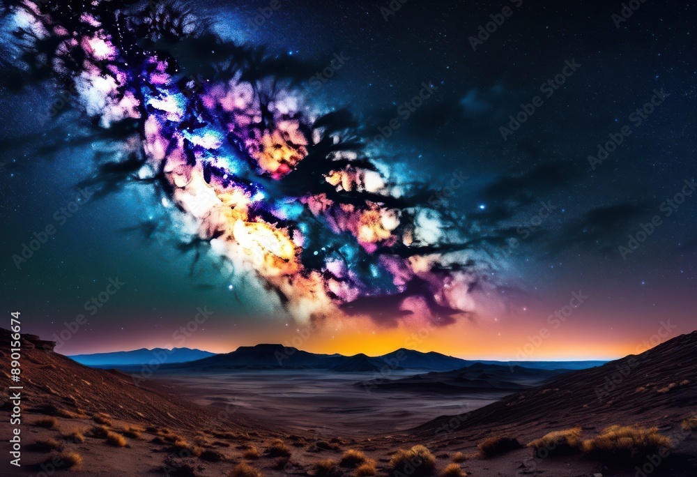 vast cosmic view above empty galactic panorama clear sky, plateau, barren, desolate, landscape, wilderness, arid, vastness, dry, desolation, solitude, emptiness vast cosmic view above empty galactic panorama clear sky, plateau, barren, desolate, landscape, wilderness, arid, vastness, dry, desolation, solitude, emptiness