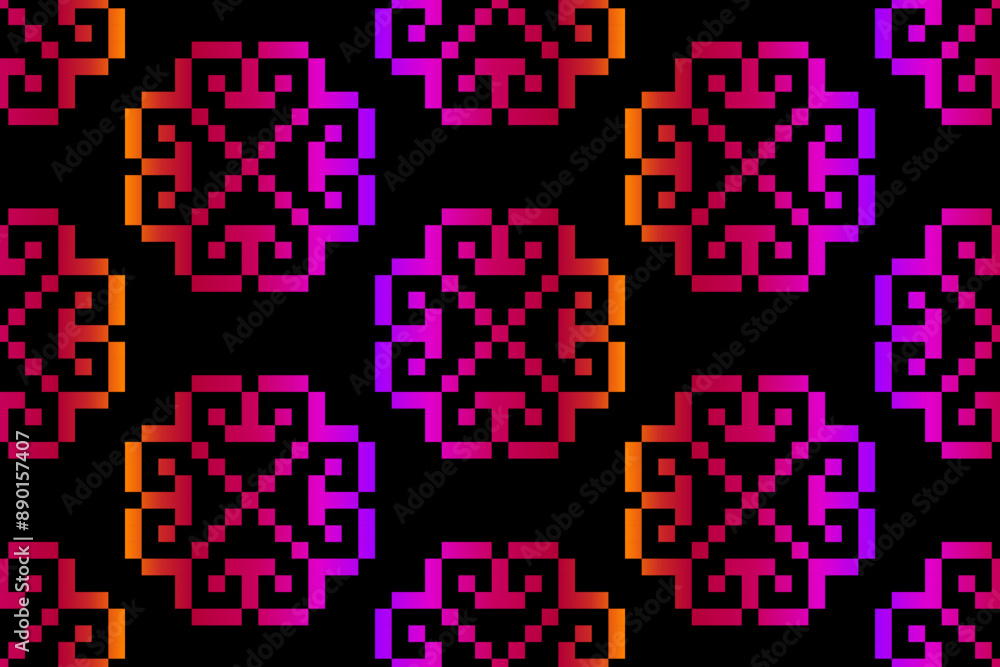 Cross Stitch pattern with Floral Designs. Traditional cross stitch needlework. Geometric Ethnic pattern, Embroidery, Textile ornamentation, fabric, Hand stitched pattern, Cultural stitching pixel art. Cross Stitch pattern with Floral Designs. Traditional cross stitch needlework. Geometric Ethnic pattern, Embroidery, Textile ornamentation, fabric, Hand stitched pattern, Cultural stitching pixel art.