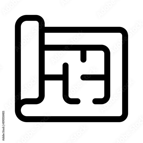 construction map icon with line style, perfect for user interface projects