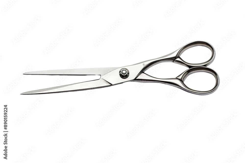 Polished Steel Scissors Ready for a Precise Cut on a Clear PNG or White Background. Polished Steel Scissors Ready for a Precise Cut on a Clear PNG or White Background.