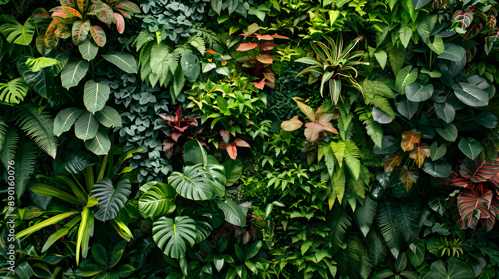 Obraz premium sustainable urban design with plant wall garden. modern gardening trend, green infrastructure