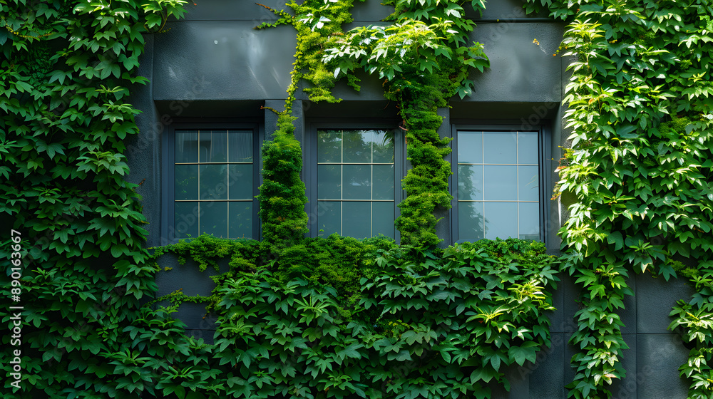 plant-covered building facade for climber plants, decorative and functional green walls.