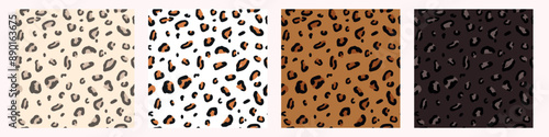 Abstract leopard animal Seamless Patterns. White, brown and black brush spots and dots rapport for background, textile, web, print. Abstract wild African animal skin print. abstract vector design.