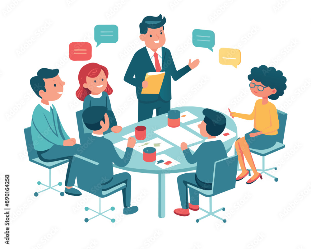 Business meeting flat people on presentation conference ilustration team seminar vector concept. Business meeting flat people on presentation conference ilustration team seminar vector concept.