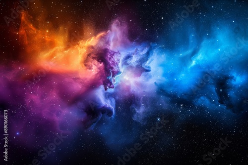 Colorful Nebula in Outer Space with Stars