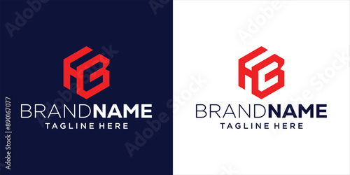 Creative HB Letter Hexagon Logo Design, Design Inspiration, Illustration, Vector