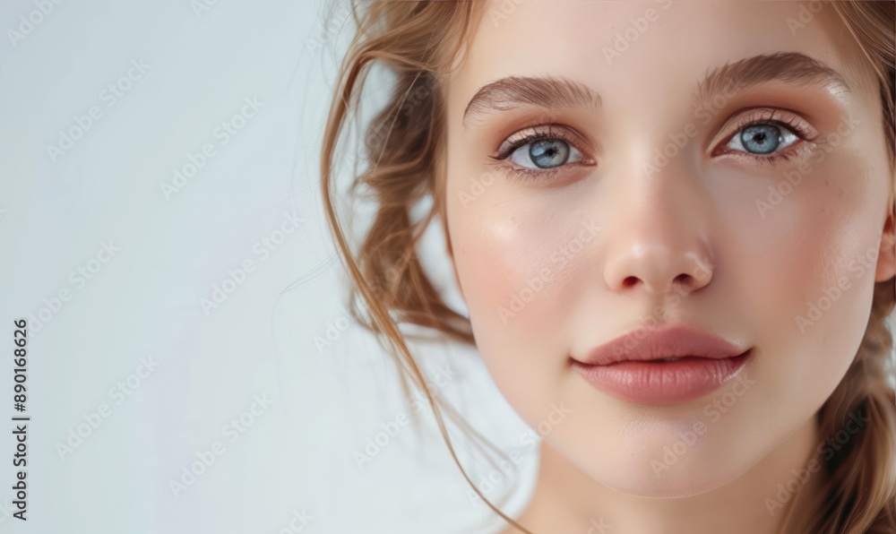 Beautiful Woman with Blue Eyes and Soft Skin. Beautiful Woman with Blue Eyes and Soft Skin.