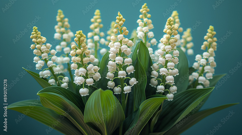 Obraz premium An elegant bouquet of lilies of the valley.