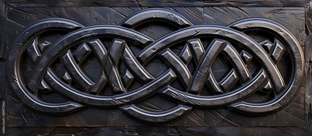 Intricate 3D Celtic knot patterns on dark wood, showcasing the elegance of traditional designs. Intricate 3D Celtic knot patterns on dark wood, showcasing the elegance of traditional designs.