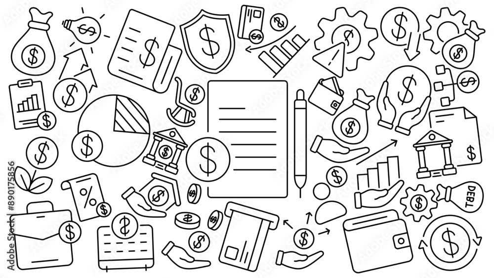 personal finance line icon doodle vector design collection with editable stroke personal finance line icon doodle vector design collection with editable stroke