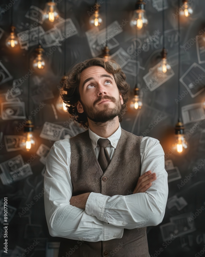 Handsome man proposing a business idea Handsome man proposing a business idea