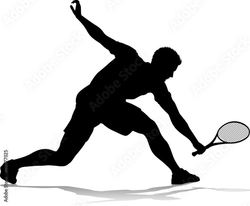 A tennis player man male sports person in silhouette