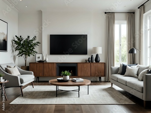 professional photography of a living room with a very minimalist style