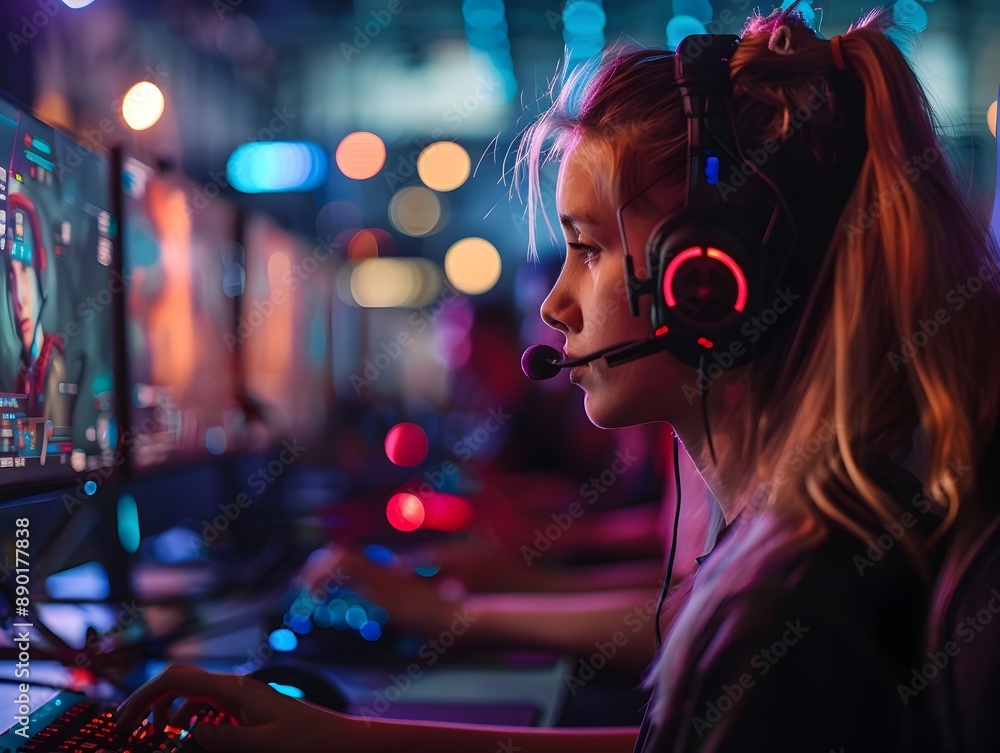 Intense Esports Tournament in Neon Lit Digital Arena Intense Esports Tournament in Neon Lit Digital Arena