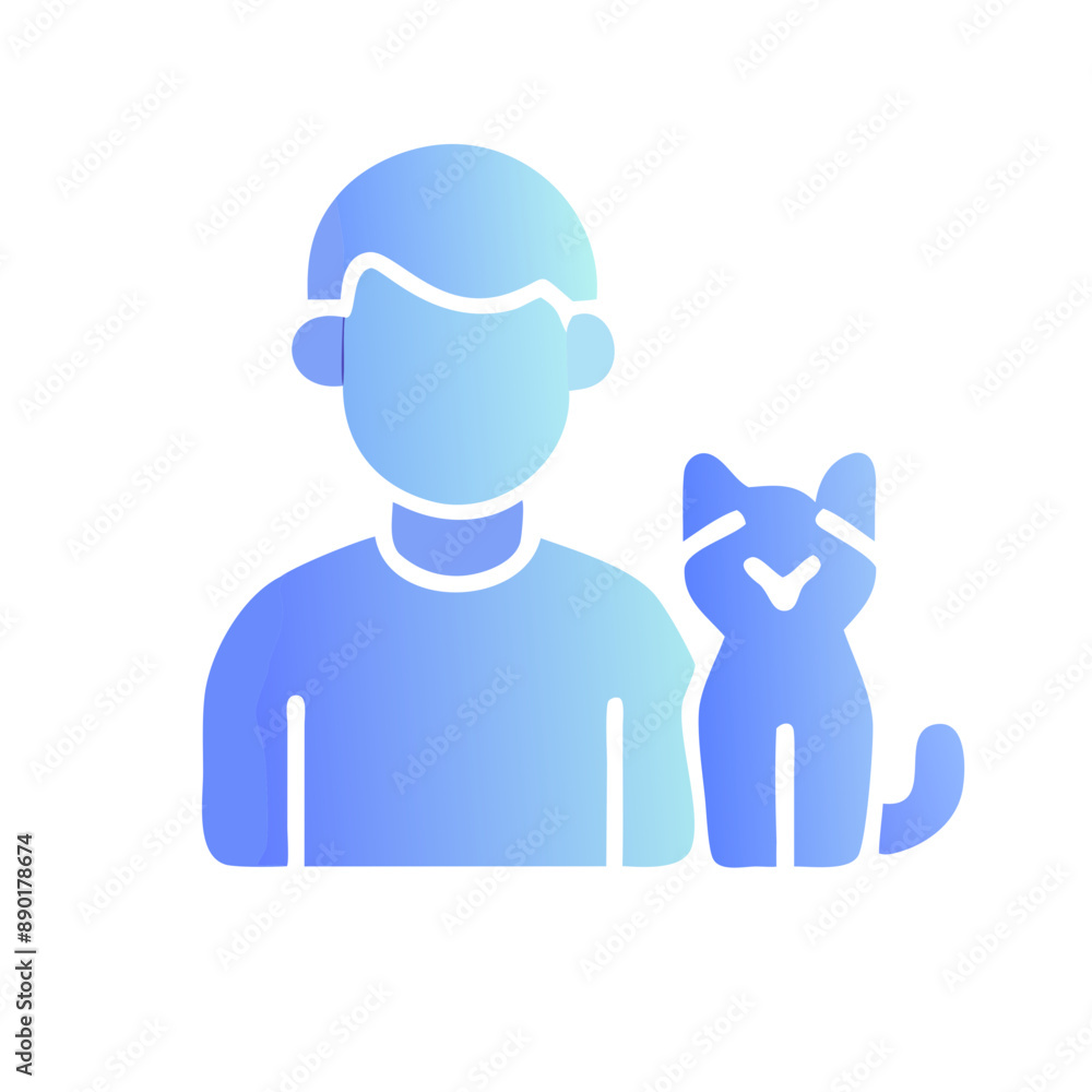Animal Lover blue gradient vector icon Animal Lover blue gradient vector icon