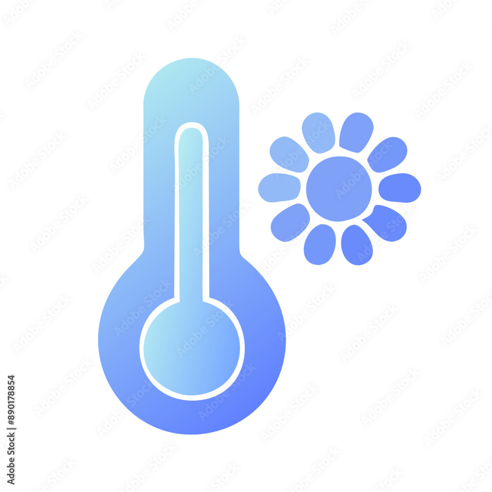 Thermometer blue gradient vector icon Thermometer blue gradient vector icon