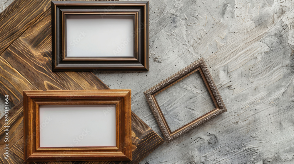 Two different types of picture frames before and after placing them ...