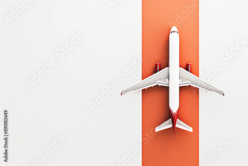 minimalist background for a business presentation with airplane theme with red colors