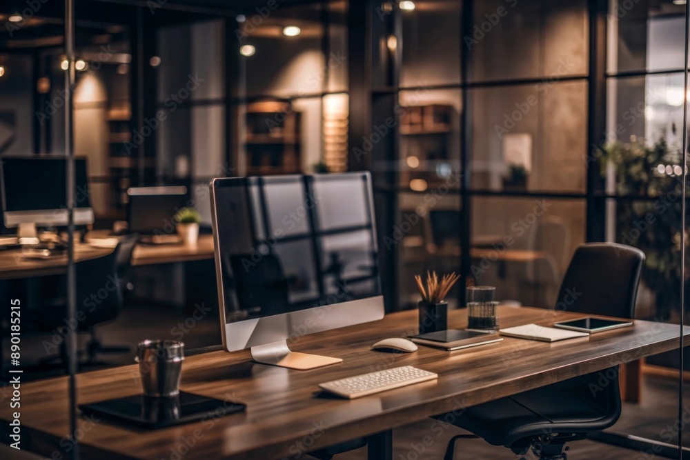 Professional Workspace with Blurred Background Professional Workspace with Blurred Background