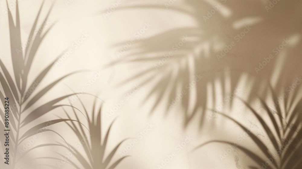 Obraz premium Palm leaves on beige background