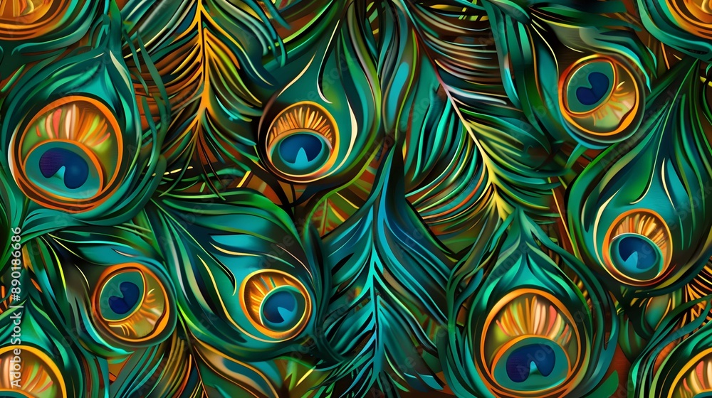 A Peacock Feathers Background. A Peacock Feathers Background.