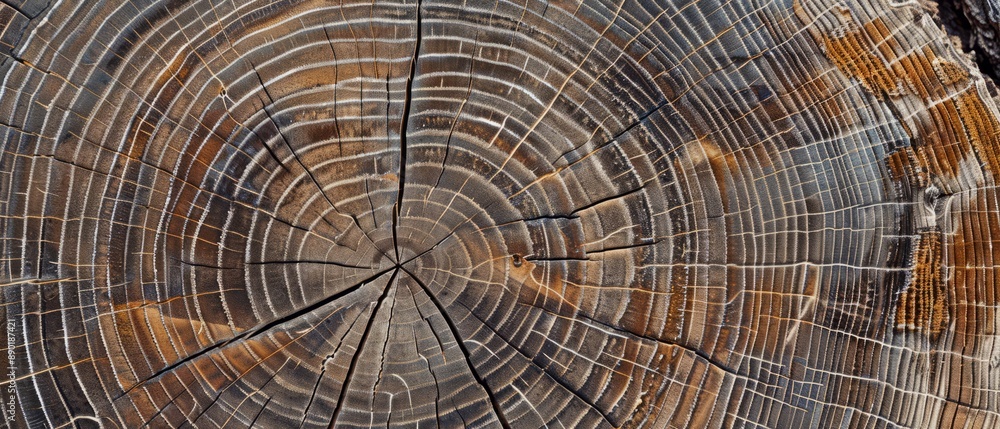 Panoramic close-up, high detail scan of pine tree rings texture, Generative AI Panoramic close-up, high detail scan of pine tree rings texture, Generative AI