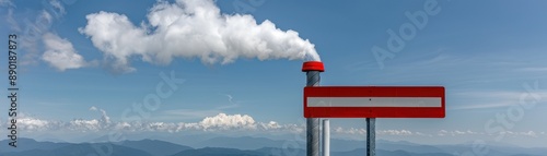 Aerial view of geothermal power plant in operation