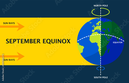 September Equinox Illustration with flat design