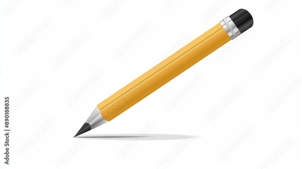 A simple illustration of a single pencil in the middle of a picture, which is a symbol of art. Dynamic on a clean white background. A simple illustration of a single pencil in the middle of a picture, which is a symbol of art. Dynamic on a clean white background.