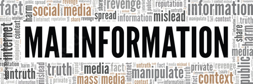 Malinformation word cloud conceptual design isolated on white background.