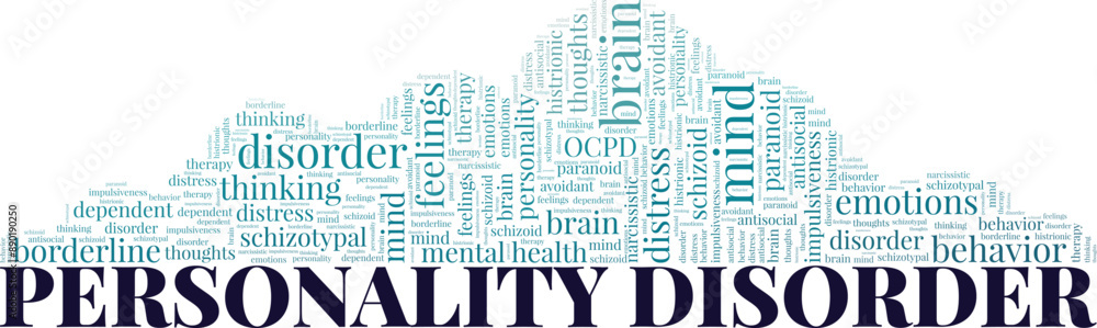 Obraz premium Personality Disorder word cloud conceptual design isolated on white background.