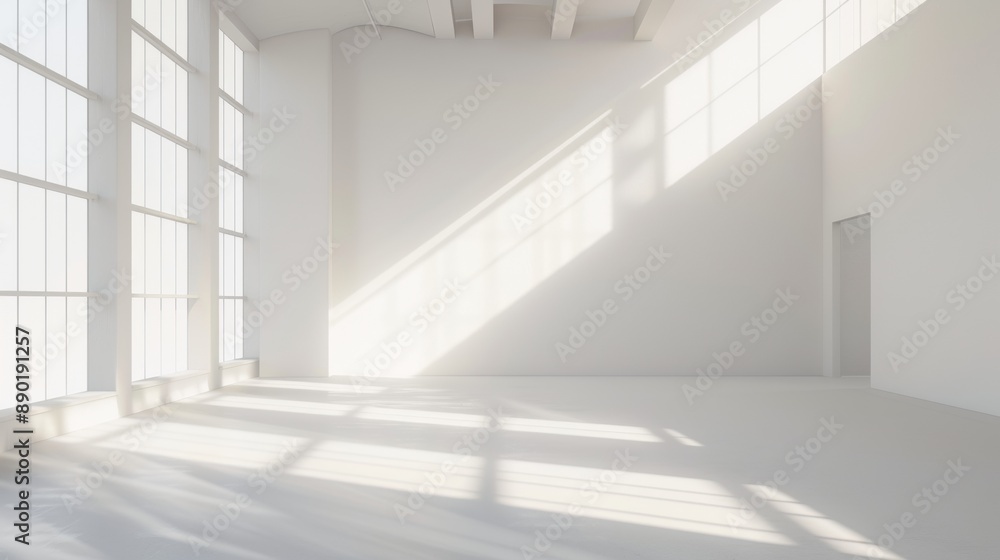 A large, empty room with a lot of windows A large, empty room with a lot of windows