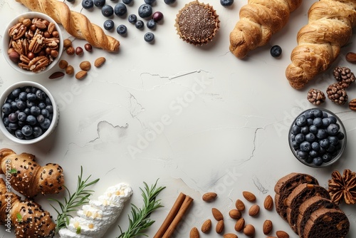 Scrumptious Pastries and Berries Frame a Delightful Scene