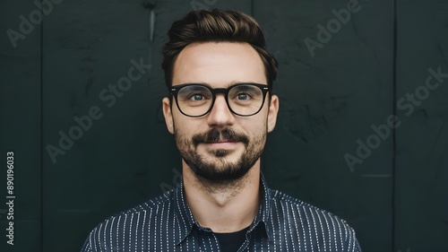 A man with pair of glasses who works part-time as a freelancer, side hustle.