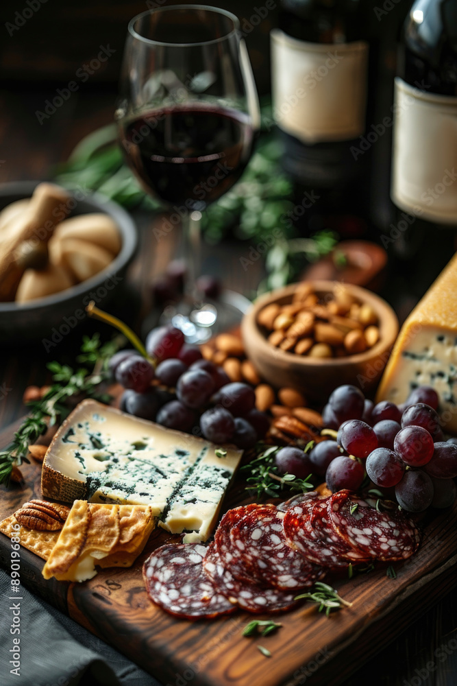 a bottle of wine, a glass and a piece of noble cheese located on a black background. a bottle of wine, a glass and a piece of noble cheese located on a black background.
