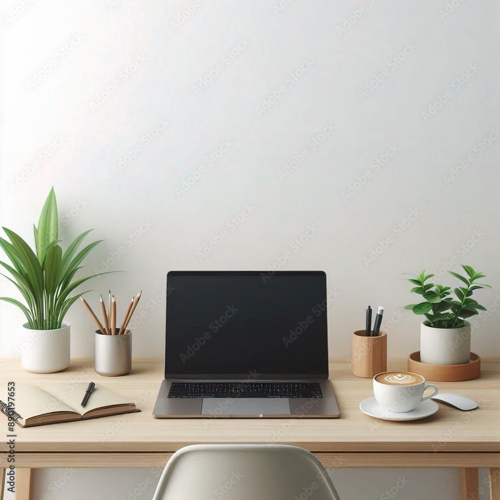 office desk with computer isolate on the white background office desk with computer isolate on the white background