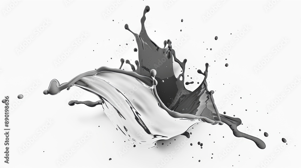 A simple illustration of a splash of Gray, a symbol of artistry. Dynamic on a clean white background. A simple illustration of a splash of Gray, a symbol of artistry. Dynamic on a clean white background.