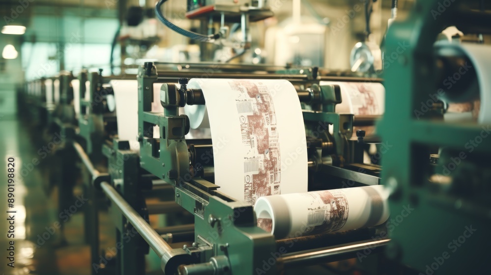 Dollar bill printing machine in factory for wealth creation and economic stability Dollar bill printing machine in factory for wealth creation and economic stability