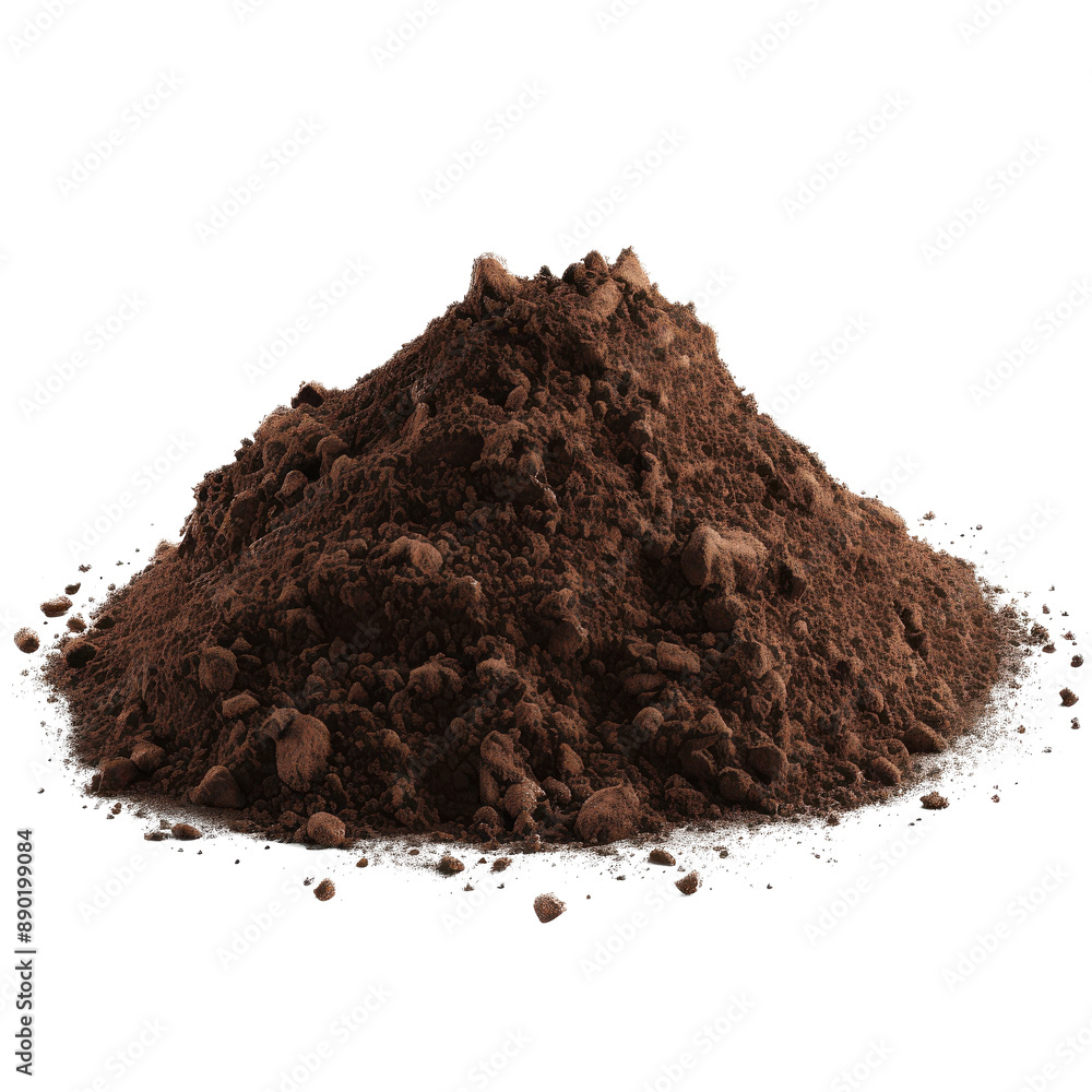 Pile of soil scattered isolated on the transparent background Pile of soil scattered isolated on the transparent background