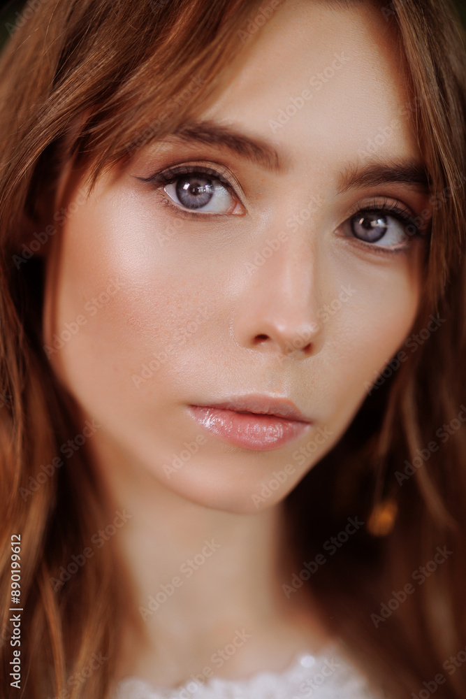Portrait of a young beautiful woman with blue eyes. Portrait of a young beautiful woman with blue eyes.