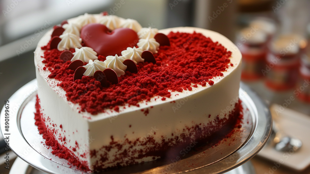 heart shape red velvet cake