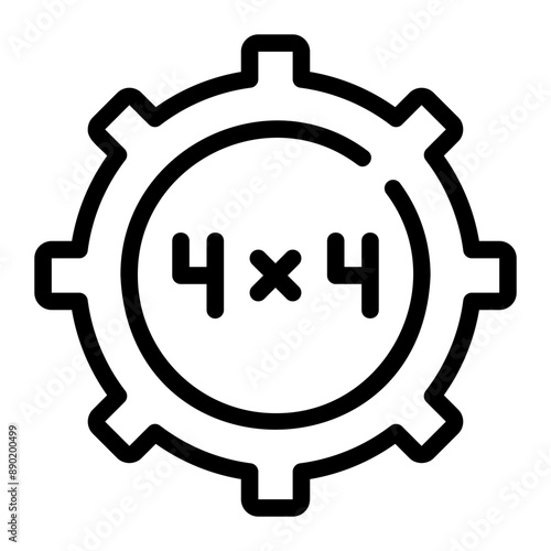 4x4 line icon